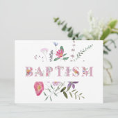 Bloemen Letters Doop Kaart (Staand voorkant)