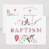 Bloemen Letters Doop Kaart (Voorkant / Achterkant)