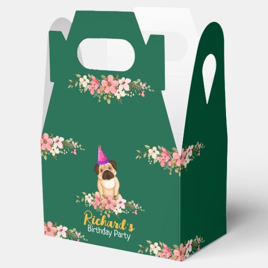 Bloemen Leuke Puppy Kids Verjaardag Bedankdoosjes (Geopend)