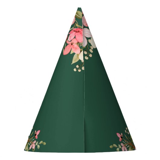 Bloemen Leuke Puppy Kids Verjaardag Feesthoedjes (Achterkant)