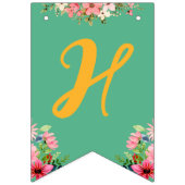 Bloemen Leuke Puppy Kids Verjaardag Vlaggetjes (Tweede vlag)