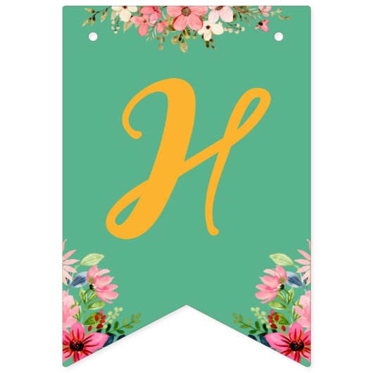 Bloemen Leuke Puppy Kids Verjaardag Vlaggetjes (Tweede vlag)