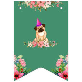 Bloemen Leuke Puppy Kids Verjaardag Vlaggetjes (Eerste vlag)