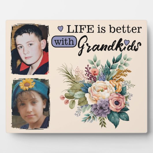 Bloemen leven is beter 2 foto Kleinkinderen paarse Fotoplaat (Voorkant)