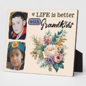 Bloemen leven is beter 2 foto Kleinkinderen paarse Fotoplaat (Zijkant)