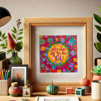 Bloemen leven is taai Quote Inspirerend Poster