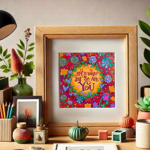 Bloemen leven is taai Quote Inspirerend Poster