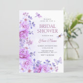 Bloemen libelle bruidsshower kaart (Staand voorkant)