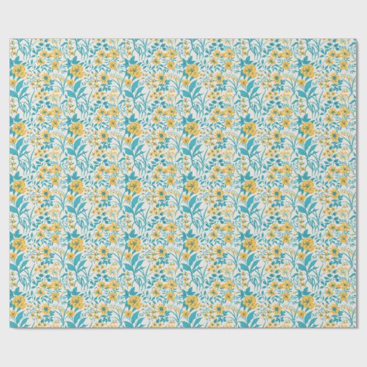 Bloemen: Liberty Motif Naadloos Cadeaupapier (Vlak)