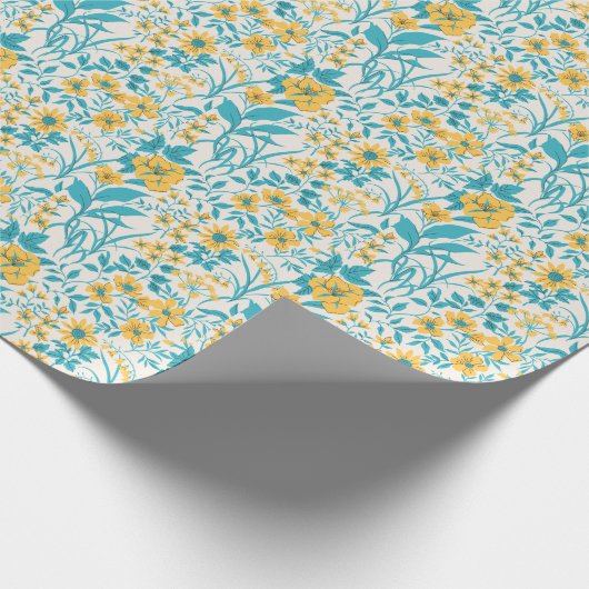  Bloemen: Liberty Motif Naadloos Cadeaupapier (Hoek)