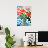 Bloemen & Licht: Een tafelblad Bloemen Verrukking Poster (Thuiskantoor)