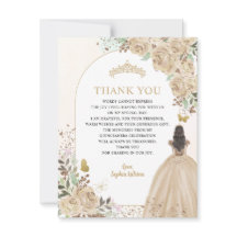 Bloemen Licht Goud Prinses Quinceanera Dank u