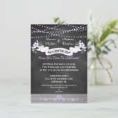 Bloemen & Lichten Krijtbord Trouwkaart Kaart (Staand voorkant)