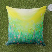 Bloemen lichtgroene wilde bloemen kussens (Gras)