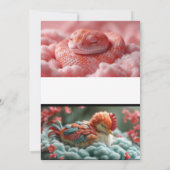 Bloemen Liefde Hart: Roze Rozen bruiloft uitnodigi Kaart (Achterkant)