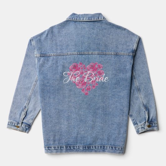 Bloemen Liefde Hart Spijkerjasje Denim Jacket (Achterkant)