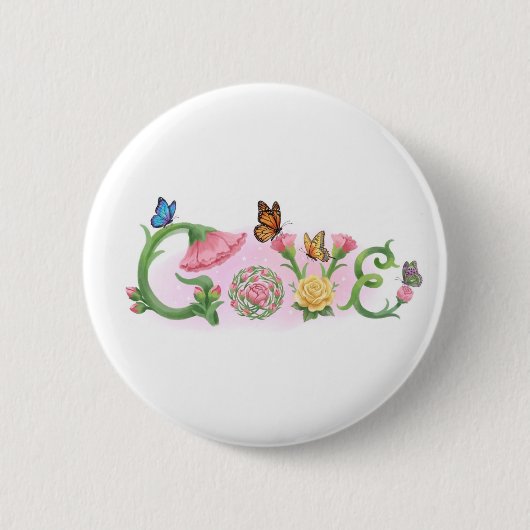 Bloemen Liefde  Ronde Button 5,7 Cm (Voorkant)
