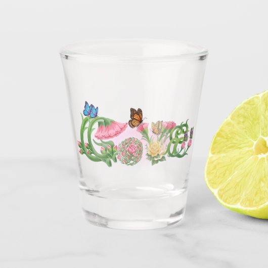Bloemen Liefde Shot Glas (Voorkant)