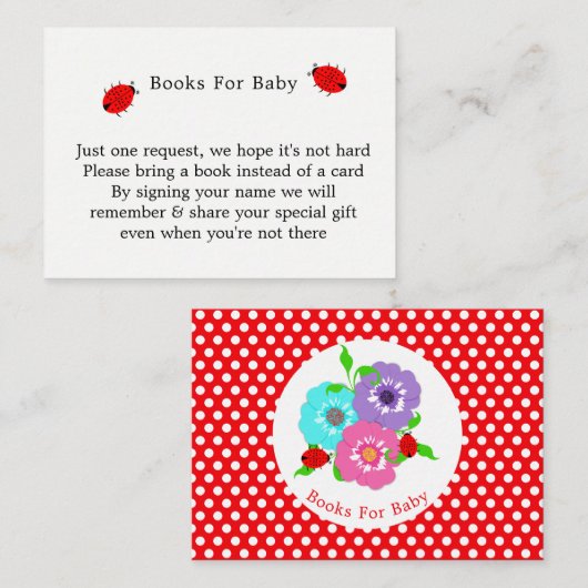  bloemen lieveheersbeestjes Schattigee grillige bo Informatiekaartje (Voorkant / Achterkant)