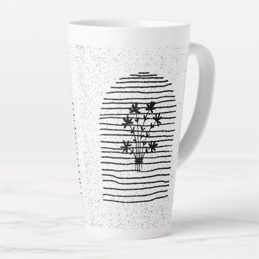 Bloemen lijn art latte mok (Rechterhoek)