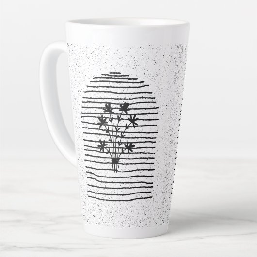 Bloemen lijn art latte mok (Linkerhoek)