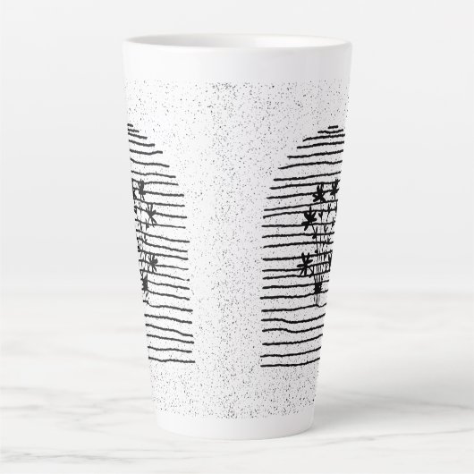 Bloemen lijn art latte mok (Voorkant)
