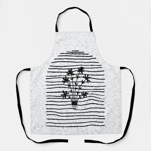 Bloemen lijn art schort (Voorkant)