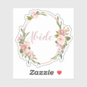 Bloemen Lijst Abide Typografie Sticker (Vel)