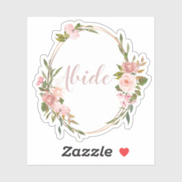 Bloemen Lijst Abide Typografie Sticker