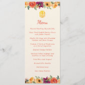 Bloemen lijst beige Chinees bruiloft banket Menu (Voorkant)