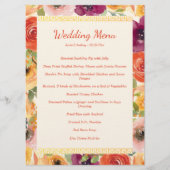 Bloemen lijst beige Chinees bruiloft banket Menu (Voorkant)