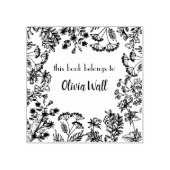  Bloemen Lijst Boekplaat Ex Libris Boekachtig Rubberstempel (Afrduk)