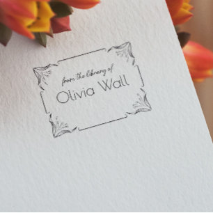  Bloemen Lijst Boekplaat Ex Libris Boekachtig Rubberstempel