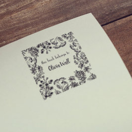  Bloemen Lijst Boekplaat Ex Libris Boekachtig Rubberstempel