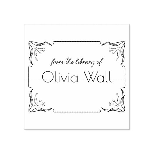  Bloemen Lijst Boekplaat Ex Libris Boekachtig Rubberstempel (Afrduk)