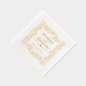 Bloemen Lijst bruid bruidegom namen bruiloft paar Folie Servetten (Rechts)