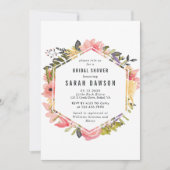Bloemen Lijst bruids doucheuitnodiging Kaart (Voorkant)