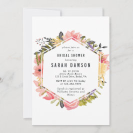 Bloemen Lijst bruids doucheuitnodiging Kaart