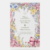  Bloemen lijst bruiloft Acryl Bord (Voorkant)