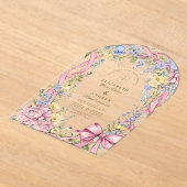 Bloemen lijst bruiloft Acryl Uitnodigingen (Laagn)