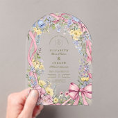Bloemen lijst bruiloft Acryl Uitnodigingen (Insitu (Draagbaar))
