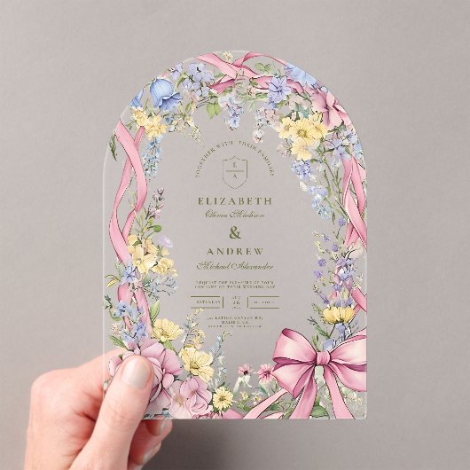 Bloemen lijst bruiloft Acryl Uitnodigingen (Insitu (Draagbaar))