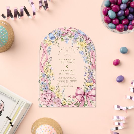 Bloemen lijst bruiloft Acryl Uitnodigingen (Insitu (Viering))