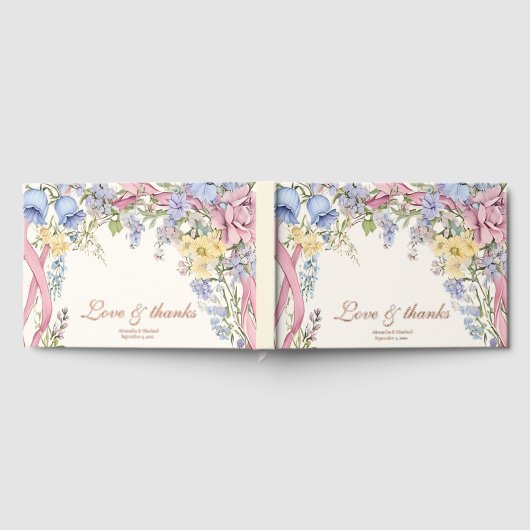  Bloemen lijst bruiloft Gastenboek (Volledig)