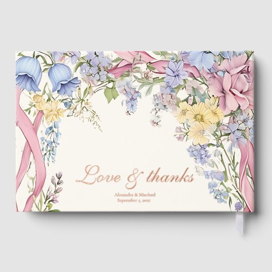  Bloemen lijst bruiloft Gastenboek (Achterkant)