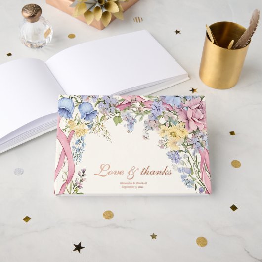  Bloemen lijst bruiloft Gastenboek (Voorkant open)