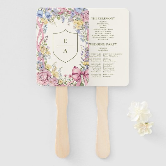  Bloemen lijst bruiloft Handwaaier (Voorkant en achterkant)