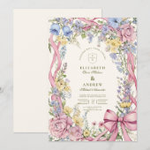 Bloemen lijst bruiloft Kaart (Voorkant / Achterkant)