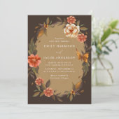  Bloemen Lijst Bruiloft Kaart (Staand voorkant)