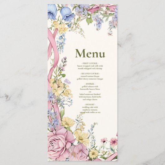  Bloemen lijst bruiloft Menu (Achterkant)